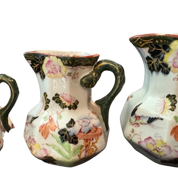 RARE MASONS ENGLAND PITCHER JUGS Set of 4 pcs Antique Asian Ironstone - Picture 8 of 11